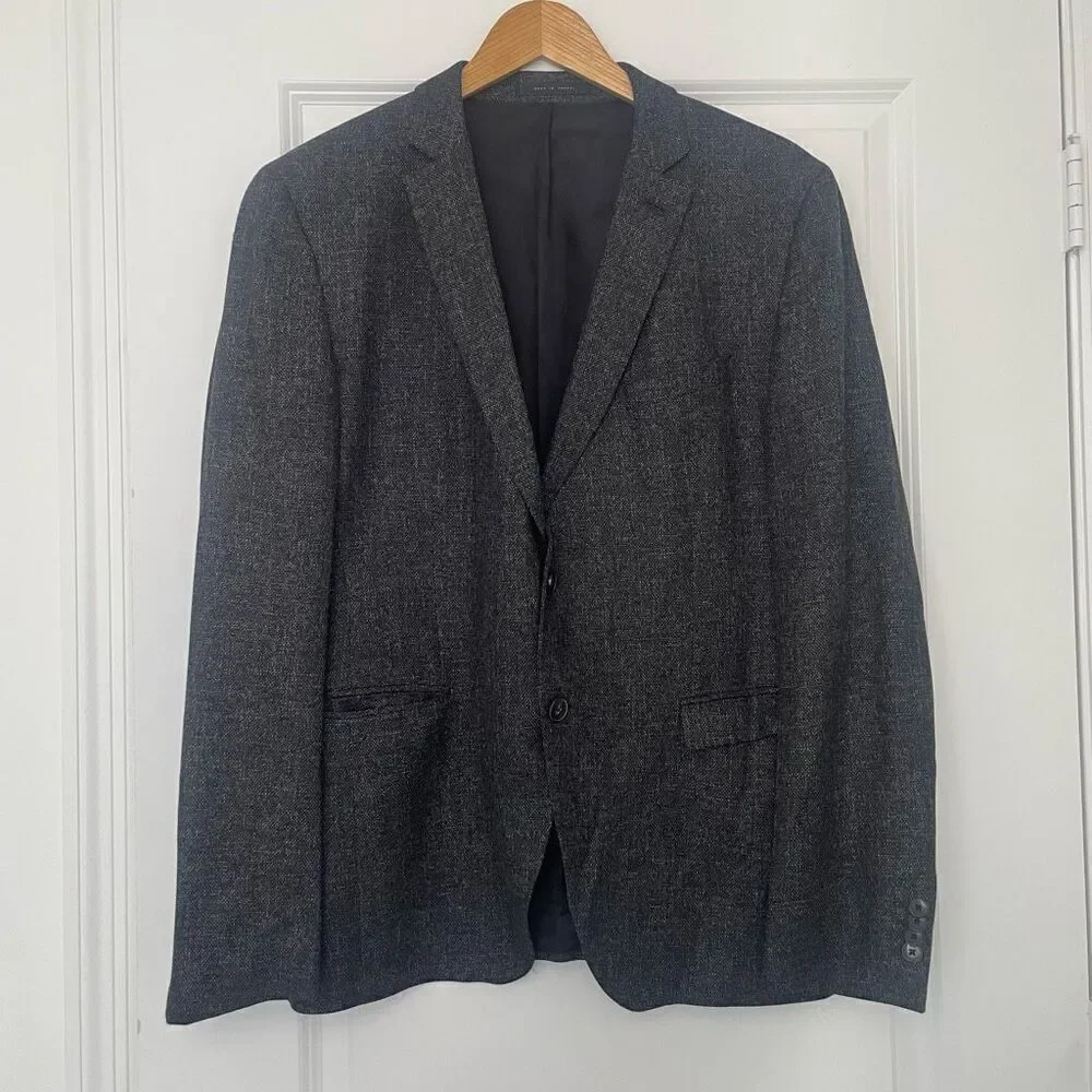 Hugo Boss Men's Reymond Wenten Extra Slim Fit Wool Two Button Blazer Size 44R
